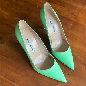 Seafoam mint green Manolo Blahnik heels